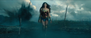 The reveal of Diana's Wonder Woman costume as she crosses No-Man's land